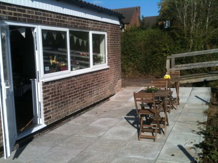 Patio outside Yeoman Room